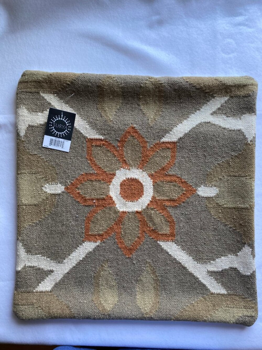 Birch Lane EMELINE 22" x 22" Surya Fallon Floral Wool Pillow Cover - Fall Colors